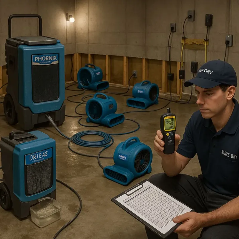 Structural Drying and Dehumidification process in East Hampton, VA